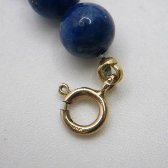 Lapis Lazuli 5.5mm Beads, Pearl and Gold Bead Bracelet with 14k Gold Clasp - Picture 3 of 16